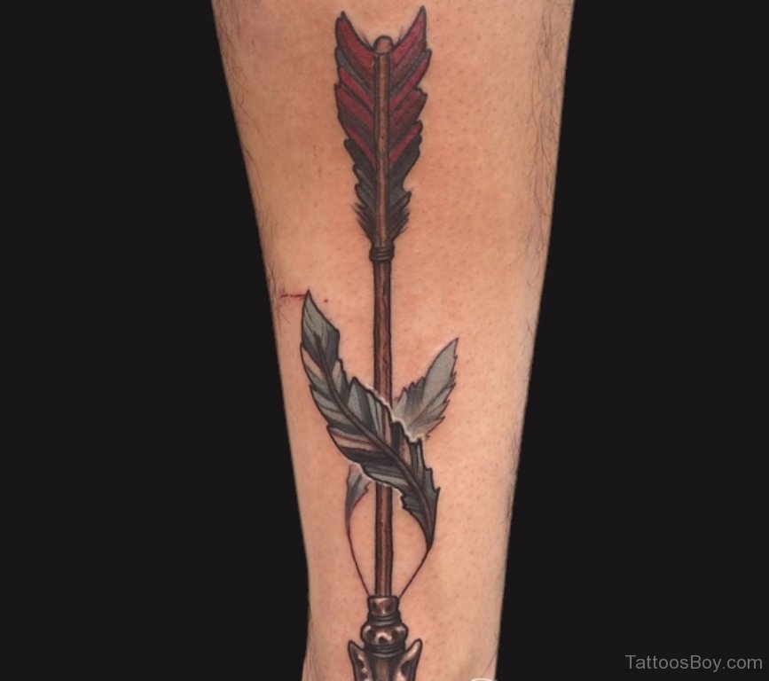 Wonderful Arrow In Colorful Design Tattoo On Forearm