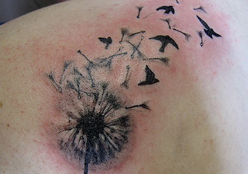 Wonderful Birds Dandelion Tattoo Design