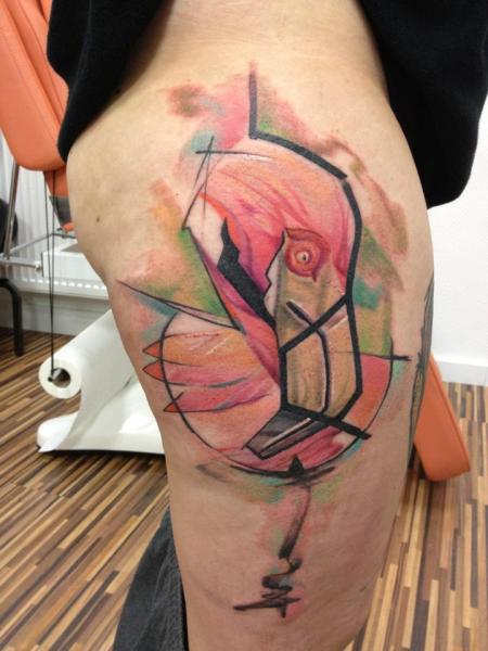 Abstract Flamingo Tattoo