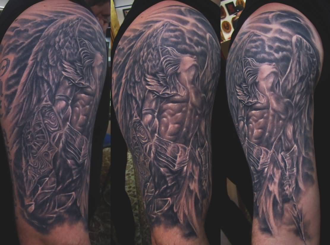 Archangel Tattoo On Half Sleeve By Fwa Xyooj