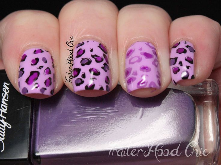Best Purple Leopard Print Nail Design Idea
