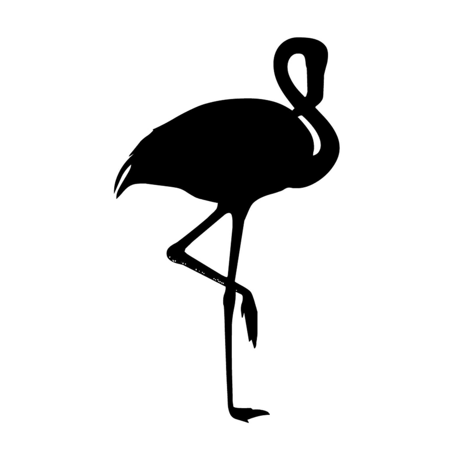Black Color Flamingo Tattoo Design
