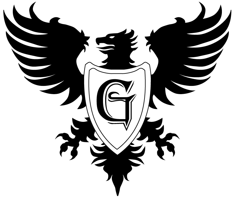 Black Color Griffin With Shield Tattoo Design