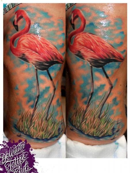 Brilliant 3D Flamingo Tattoo