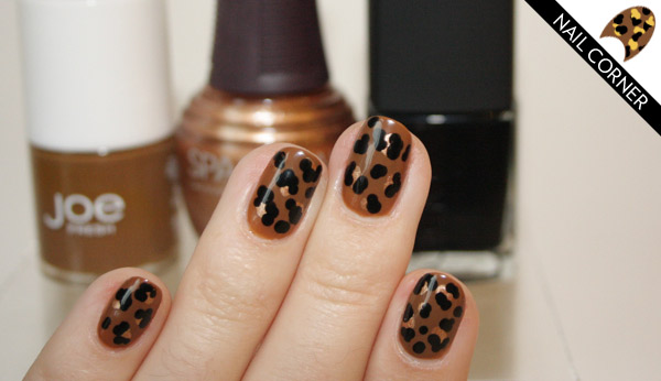 Brown Leopard Print Nail Art