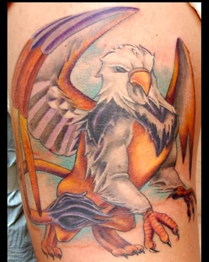 Colorful Griffin Tattoo