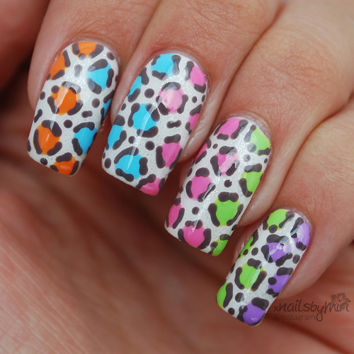 Colorful Leopard Print Nail Art By Miri