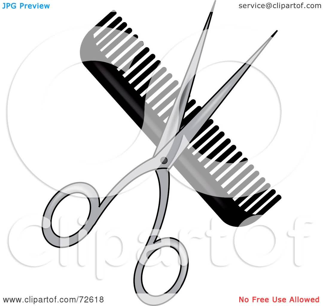 Comb With Scissor Clipart Tattoo Design