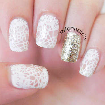 Cute White Lace Nail Art Design