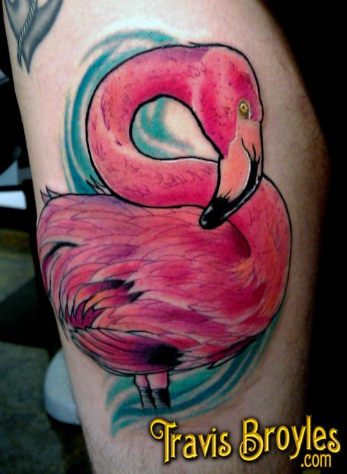 Dark Pink Flamingo Tattoo