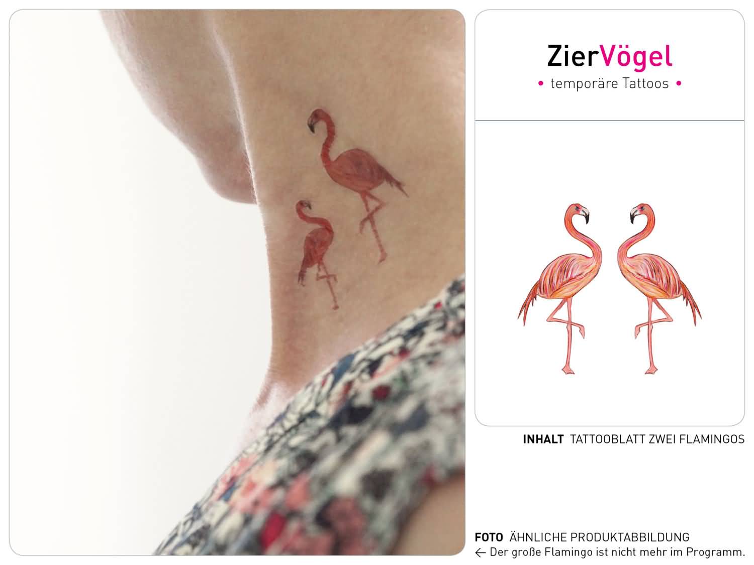 Flamingos Temporary Tattoo Design