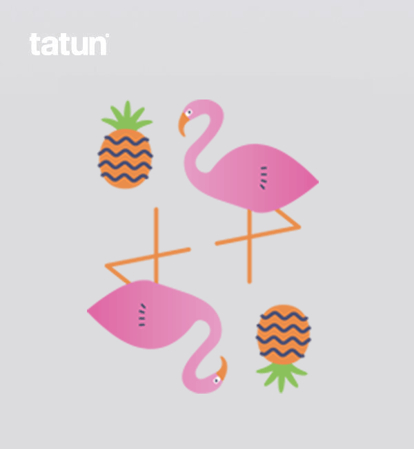 Flamingos With Orange Pineapple Tattoo Design