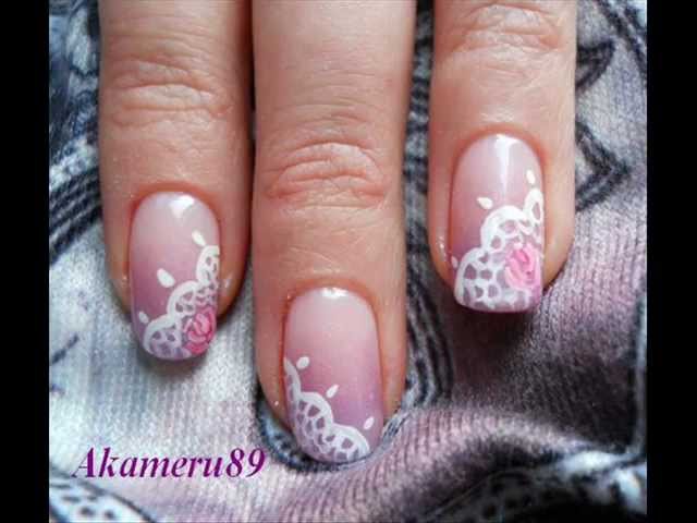 French Tip Lace Nail Art