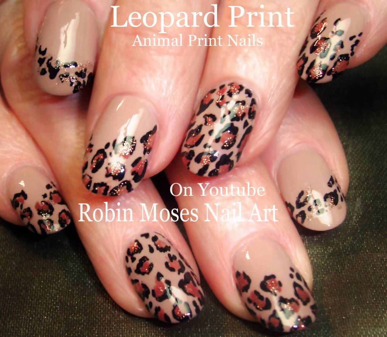 Glitter Leopard Print Nail Design