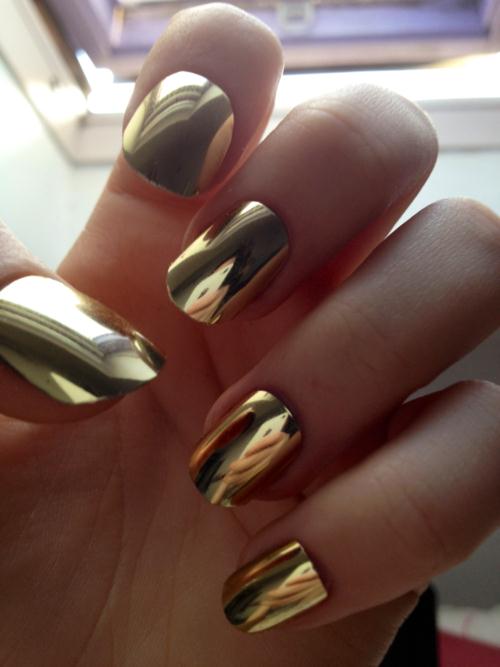Gold Metallic Nail Idea