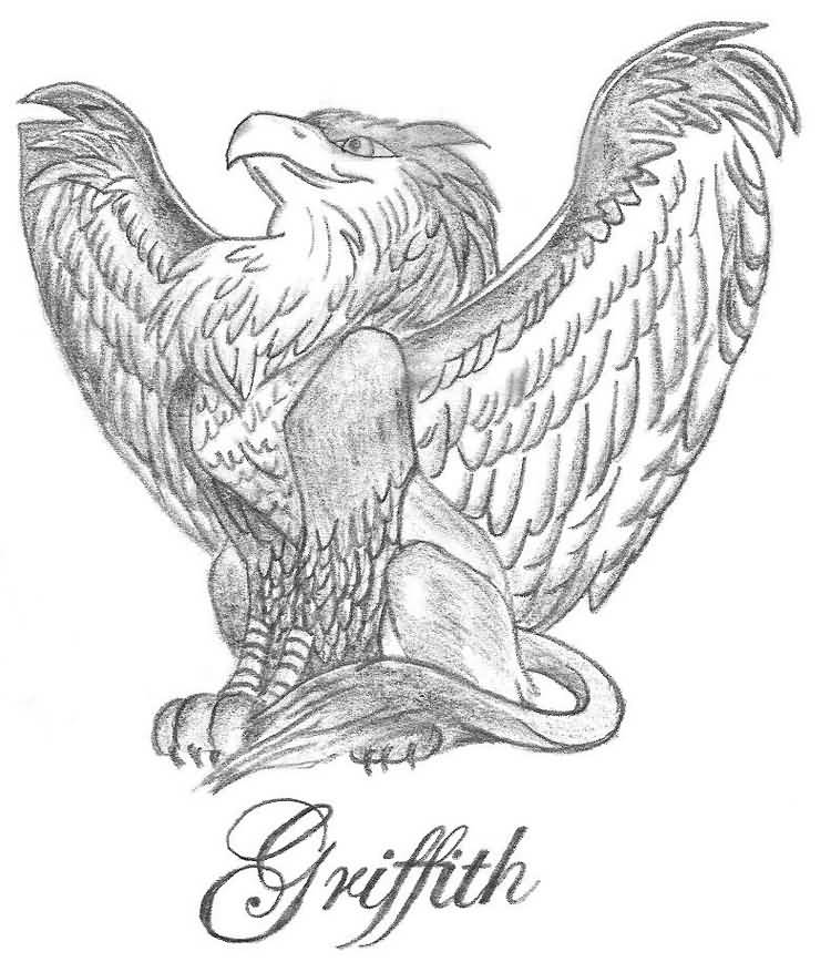 Happy Griffin Tattoo Design