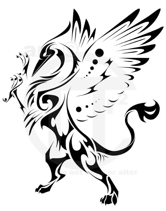 Incredible Tribal Griffin Tattoo Design