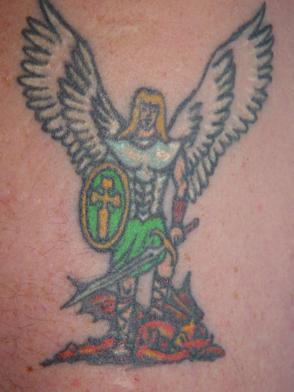 Michel Archangel Killed Demon Tattoo