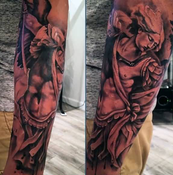 Michel Archangel Tattoo On Full Sleeve