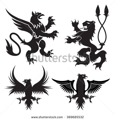 Nice Ancient Griffin Symbols Tattoo Design