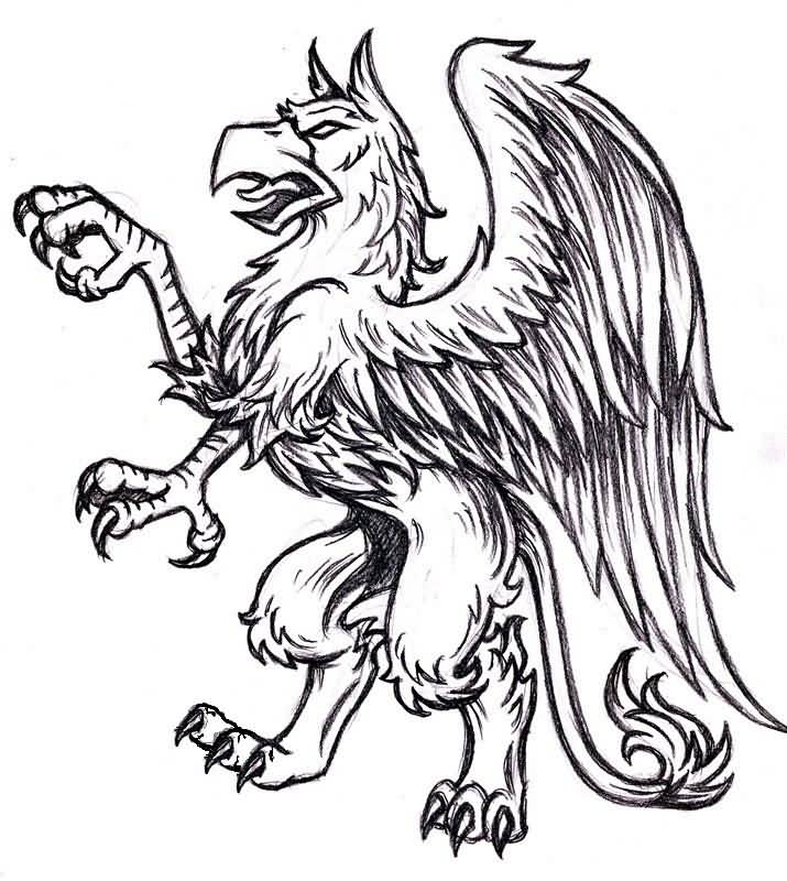 Nice Angry Griffin Tattoo Design