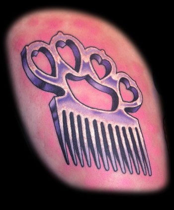 Nice Knuckles Comb Tattoo Design