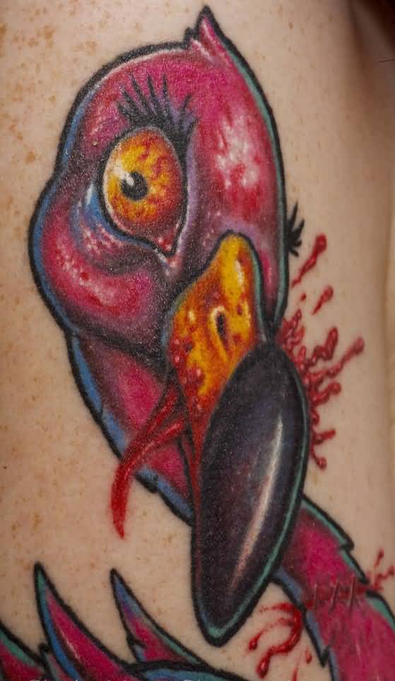 Nice Zombie Flamingo Tattoo