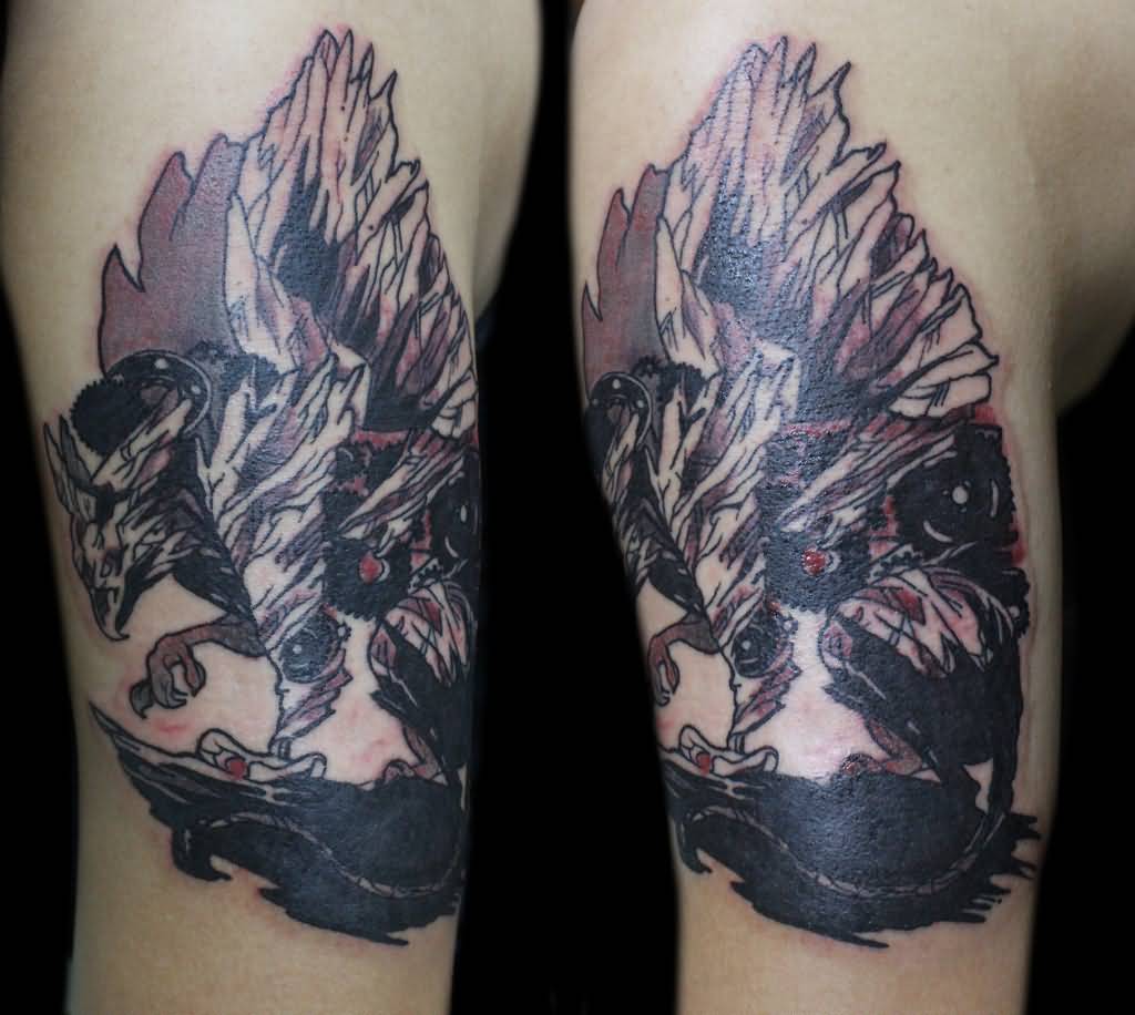 Nicely Colored Griffin Tattoo