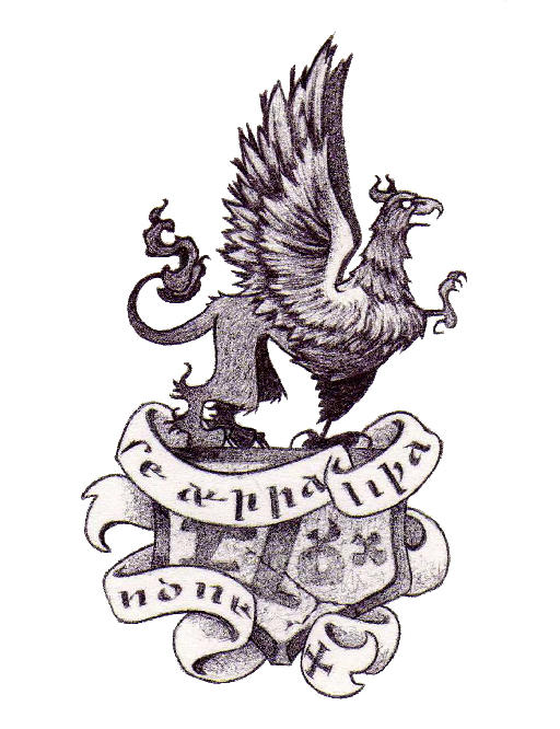 Outstanding Griffin With Banner Tattoo Design.