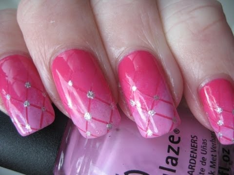 Pink Corset Design Acrylic Nail Art