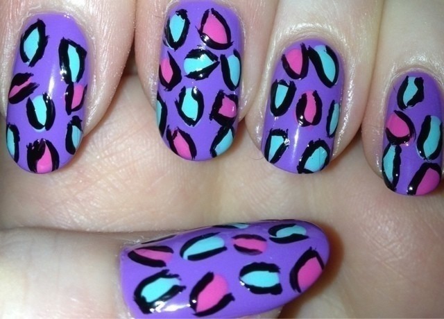 45+ Most Stylish Purple Leopard Print Nail Art Design