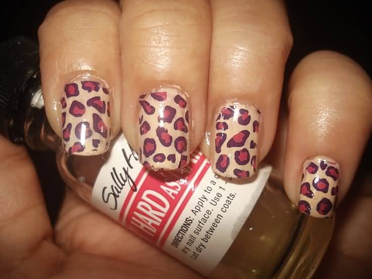 Pink Leopard Print Nail Design