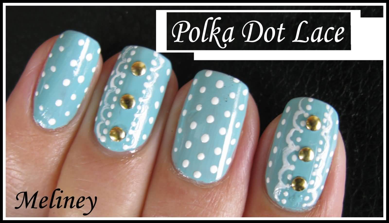 Polka Dot Lace Nail Art Design