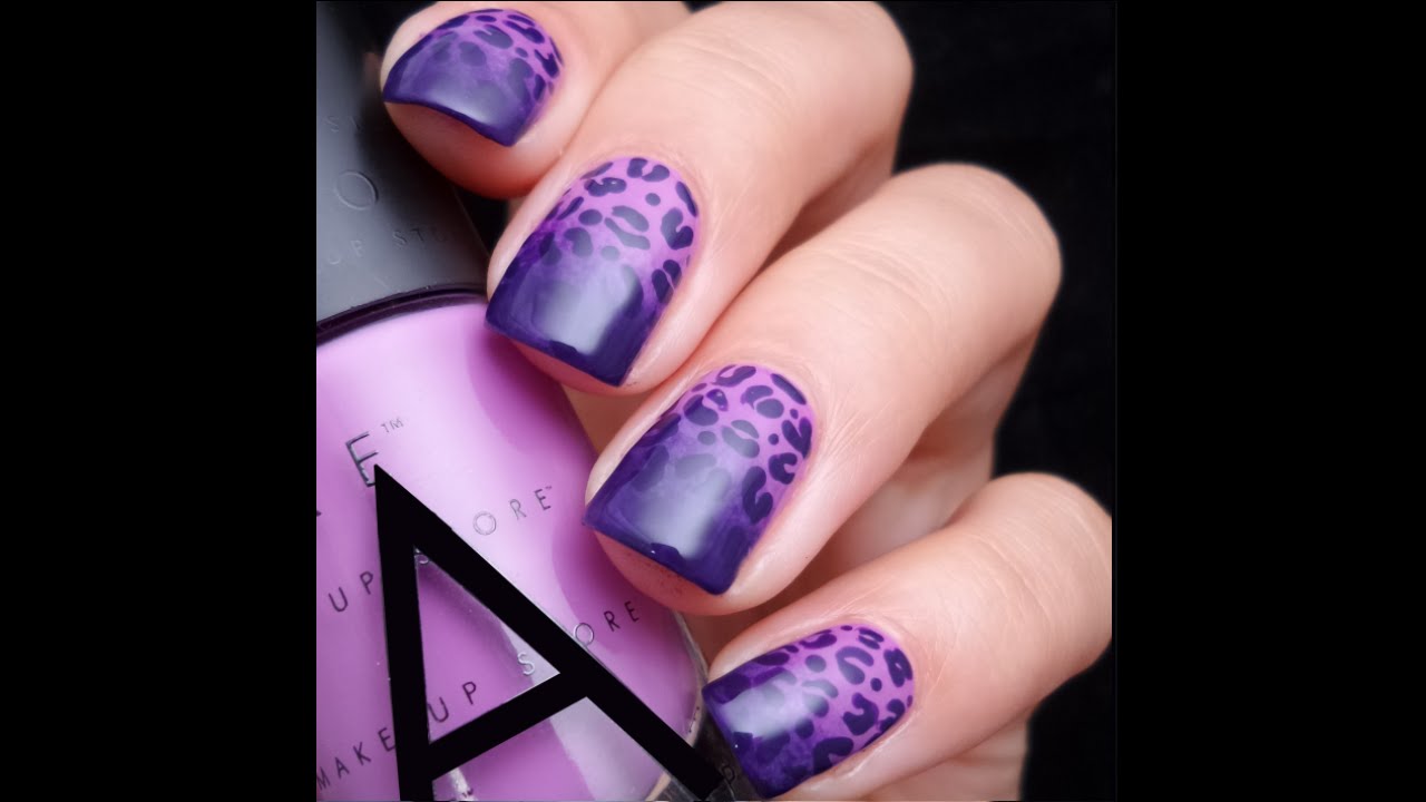 Purple Leopard Print Nail Design Idea