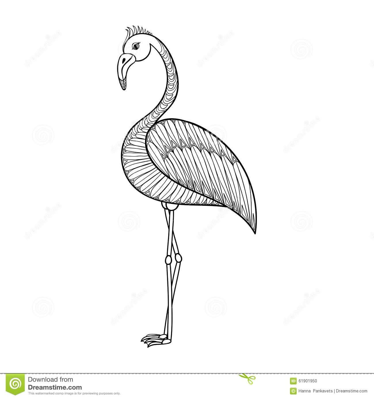 Simple Flamingo Tattoo Design