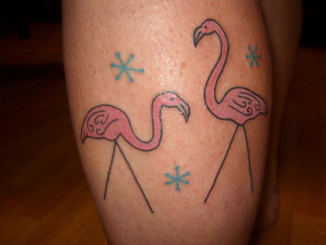 Simple Flamingos Tattoo