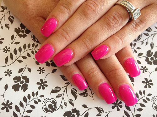 Simple Pink Acrylic Nail Art