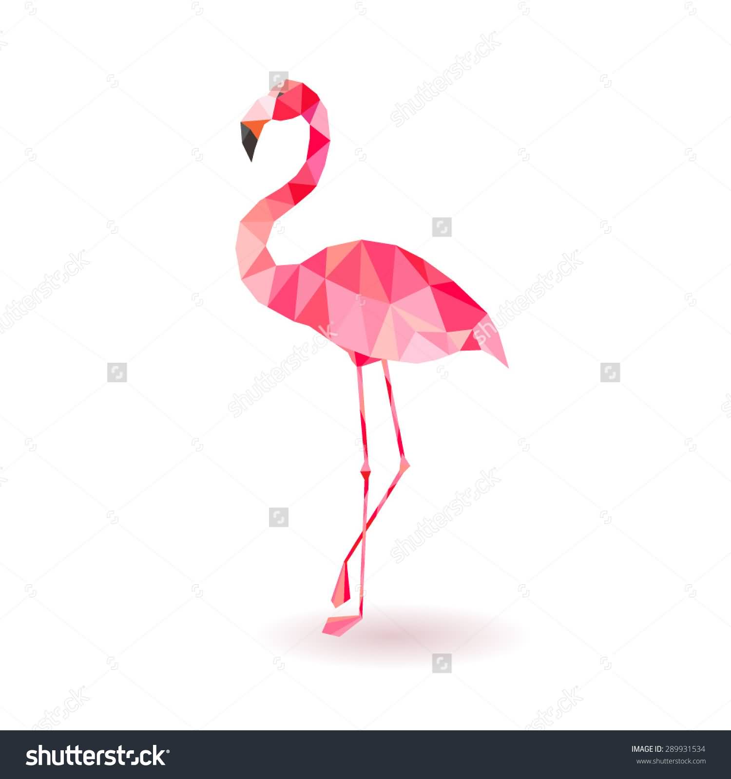 Triangle Designed Flamingo Tattoo