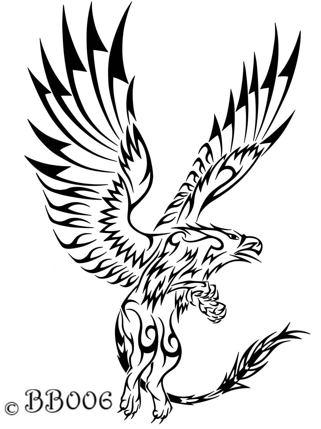 Tribal Griffin Tattoo Design By BlackButterfly006