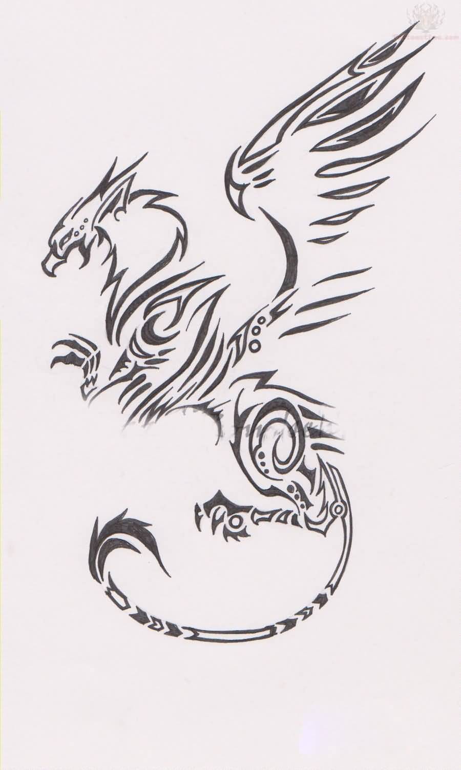 Tribal Griffin Tattoo Design