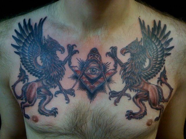 11+ Griffin Chest Tattoos For Men
