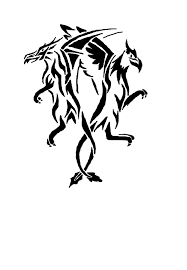 Two Tribal Griffin Tattoo Design