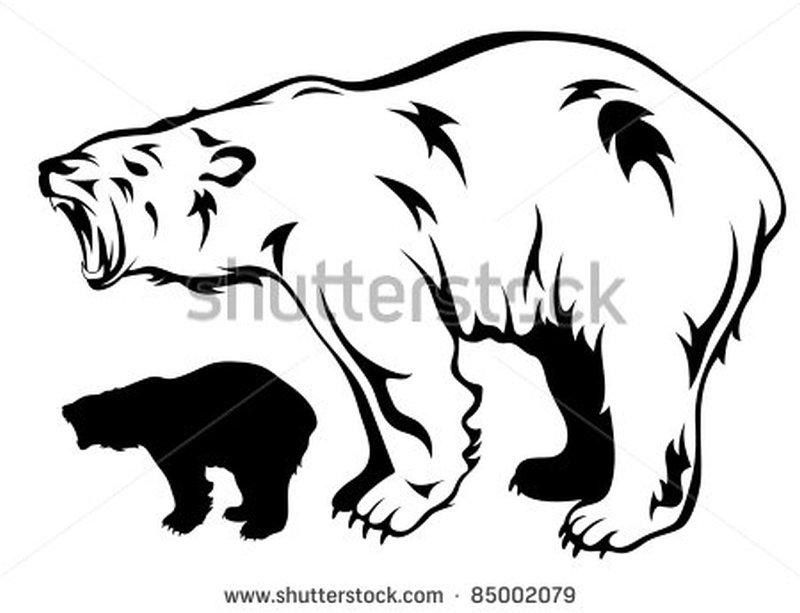 Amazing Angry Polar Bears Tattoo Design