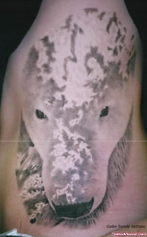 Amazingly Designed Polar Bear Face Tattoo