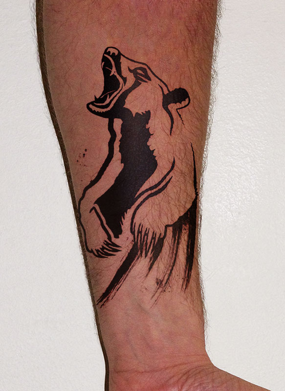 Small Bear Tattoo Forearm