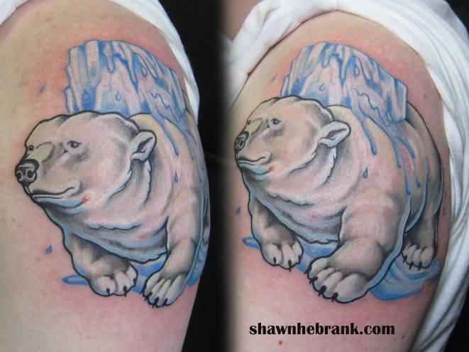 Beautiful Polar Bear With Ice Tattoo