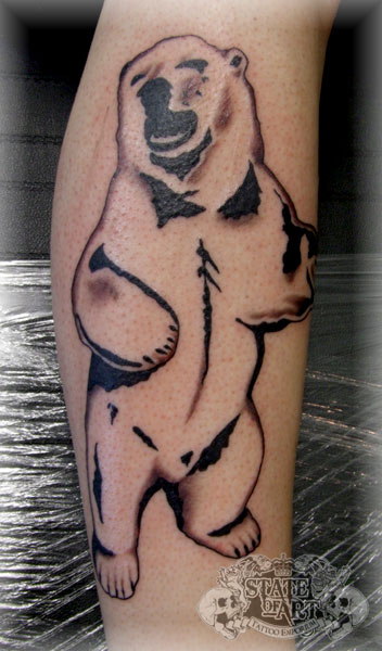 Cool Standing Polar Bear Tattoo