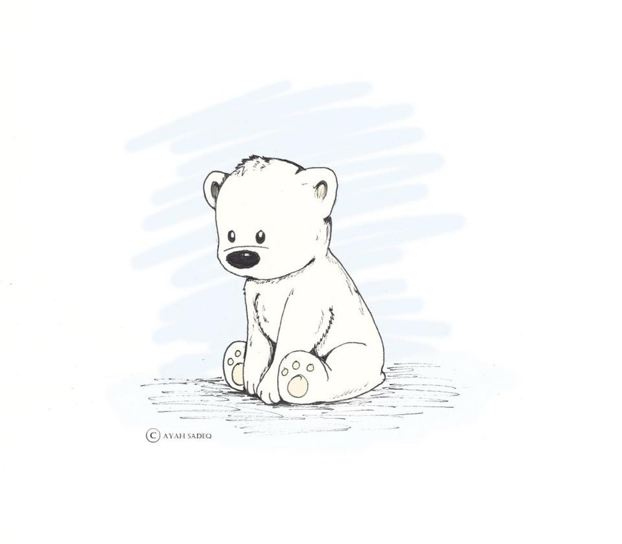Cute Baby Polar Bear Tattoo Design