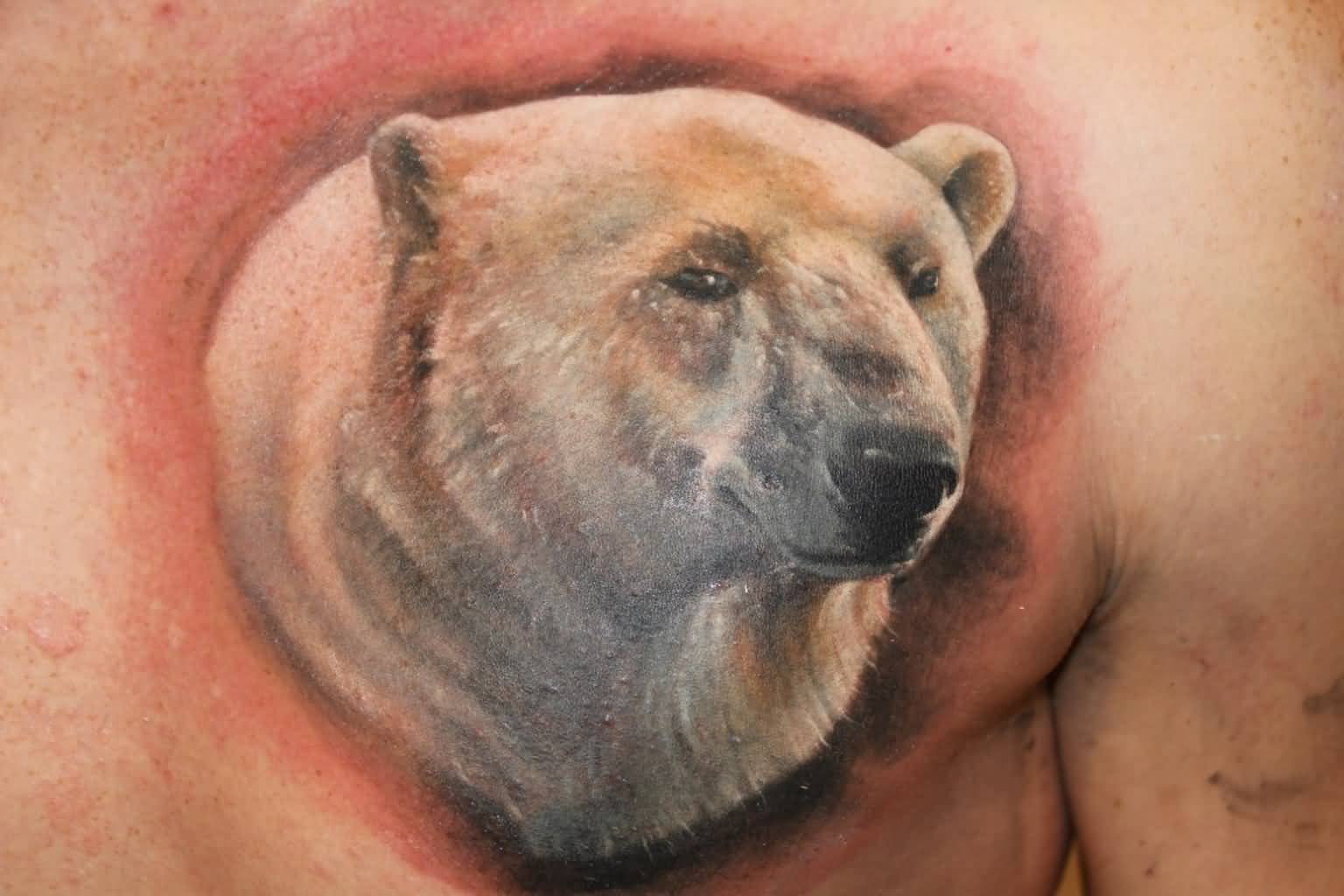 Great Polar Bear Head Tattoo