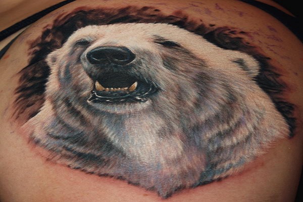 Majestic Polar Bear Head Tattoo